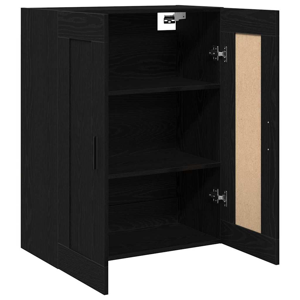 Vegghengt skap Svart Eik 69,5 x 34 x 90 cm Konstruert tre