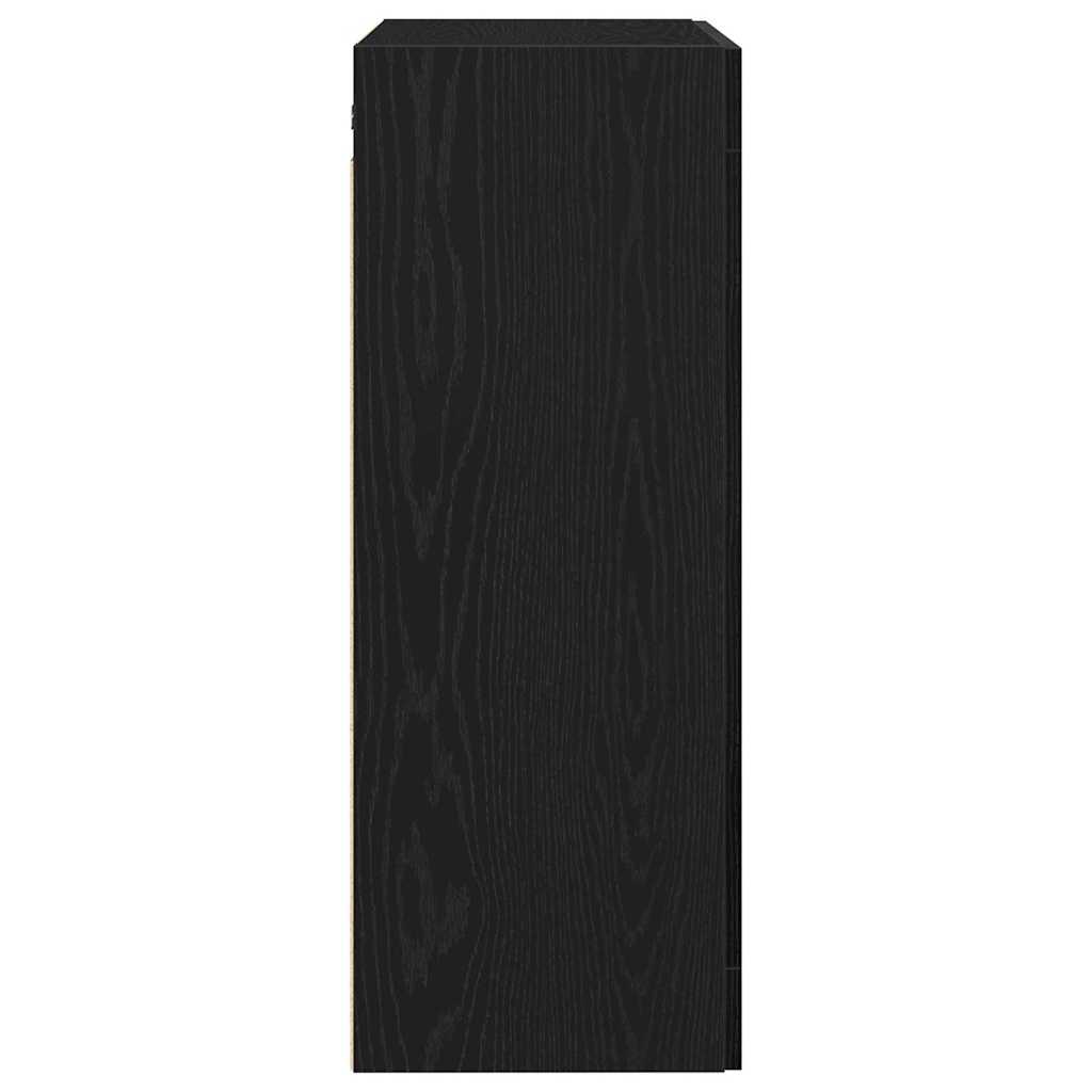 Vegghengt skap Svart Eik 69,5 x 34 x 90 cm Konstruert tre