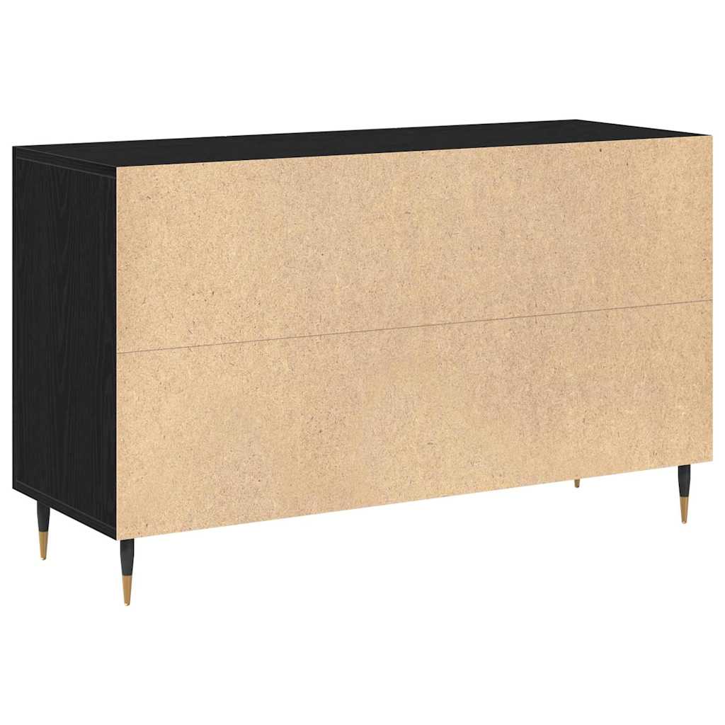 Serviesskap med skuff Svart Eik 100 x 36 x 60 cm Konstruert tre