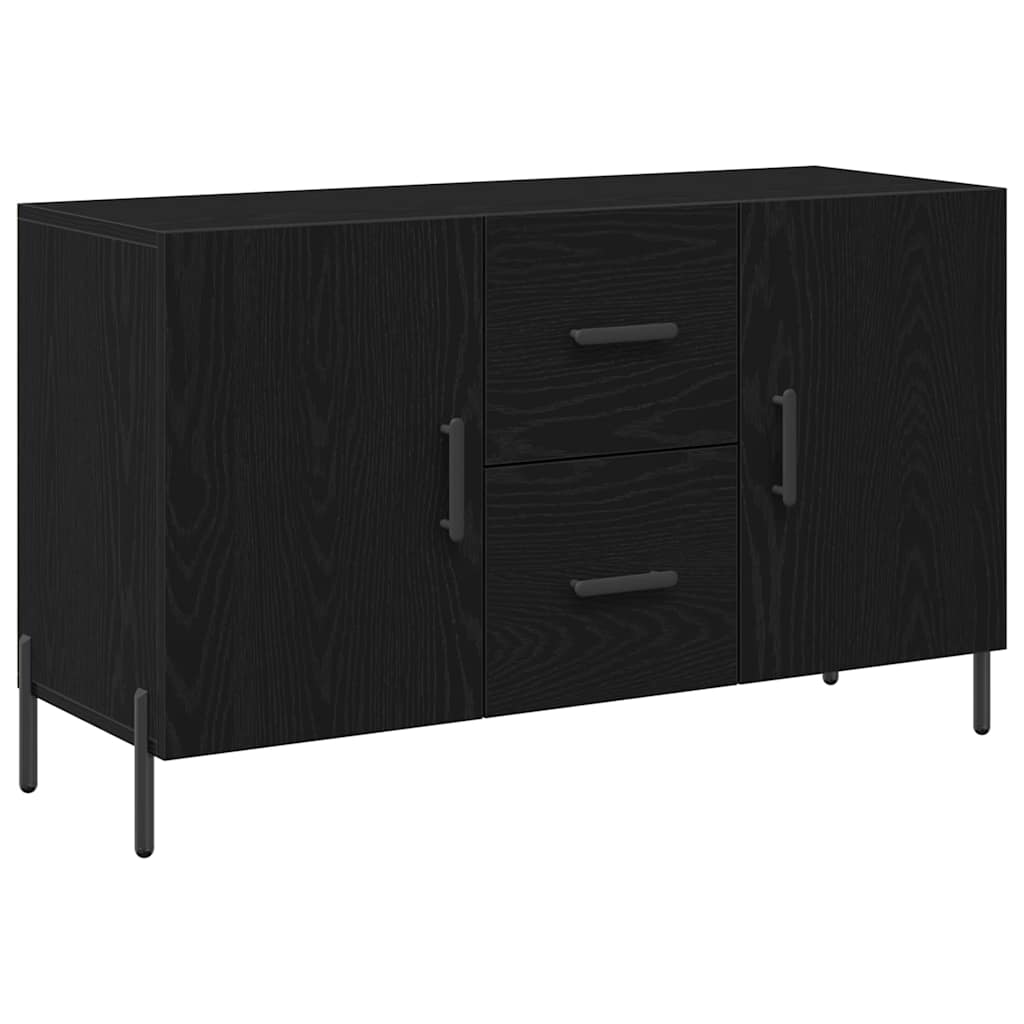 Serviesskap med skuff Svart Eik 100 x 36 x 60 cm Konstruert tre