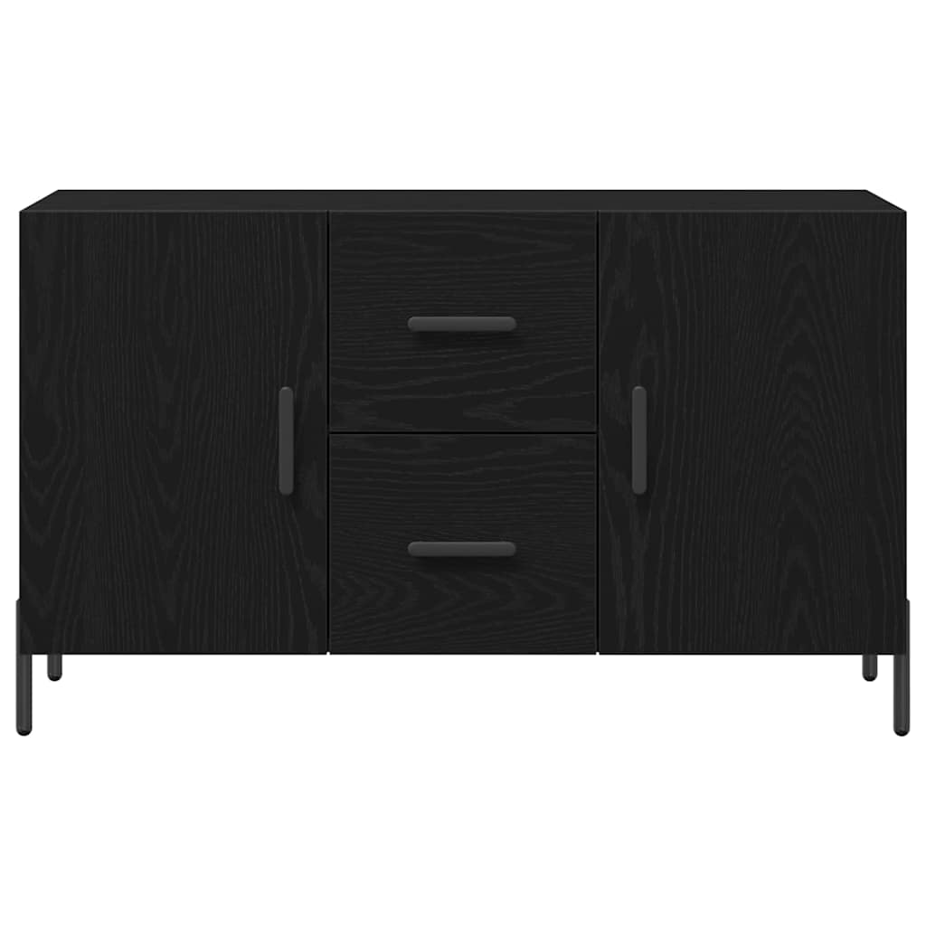 Serviesskap med skuff Svart Eik 100 x 36 x 60 cm Konstruert tre