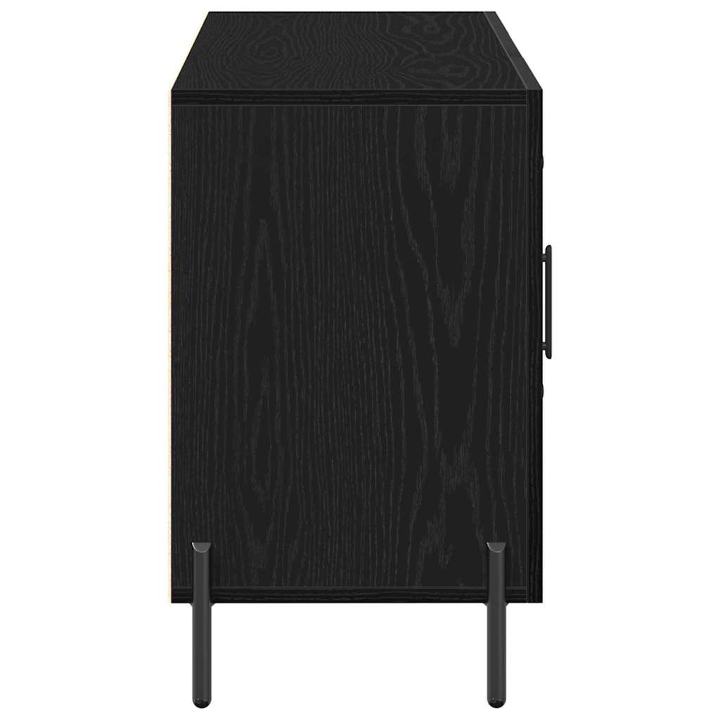 Serviesskap med skuff Svart Eik 100 x 36 x 60 cm Konstruert tre