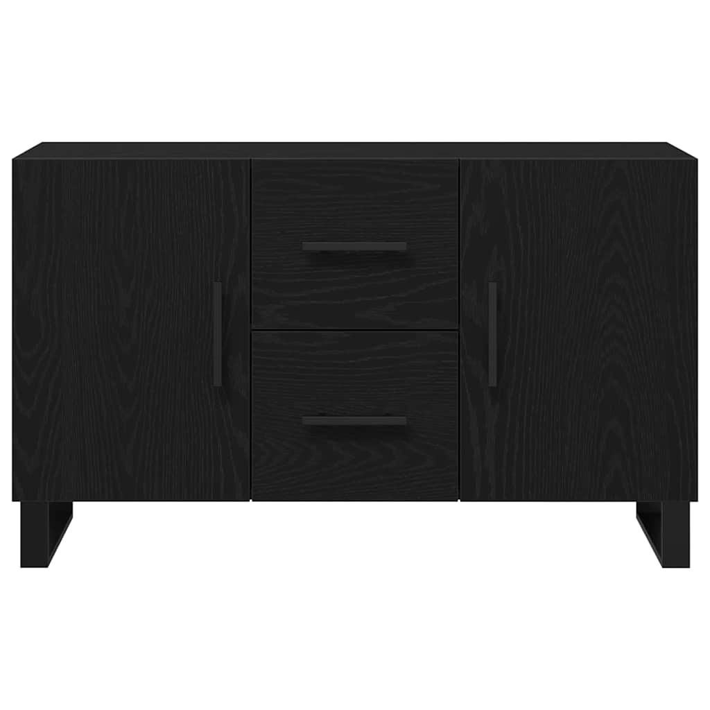 Serviesskap med skuff Svart Eik 100 x 36 x 60 cm Konstruert tre