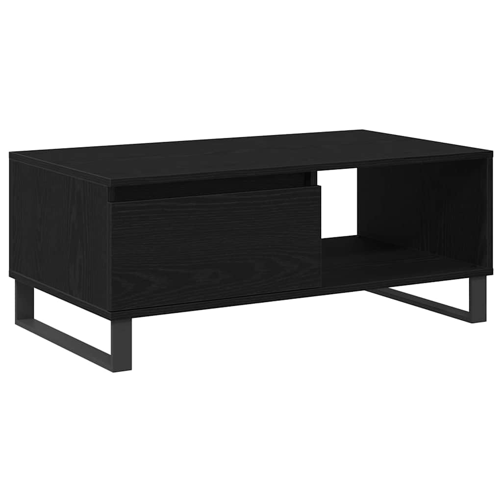 Kaffebord med skuff Svart Eik 90 x 50 x 36,5 cm Konstruert tre