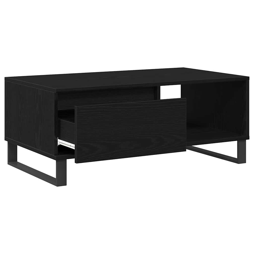Kaffebord med skuff Svart Eik 90 x 50 x 36,5 cm Konstruert tre