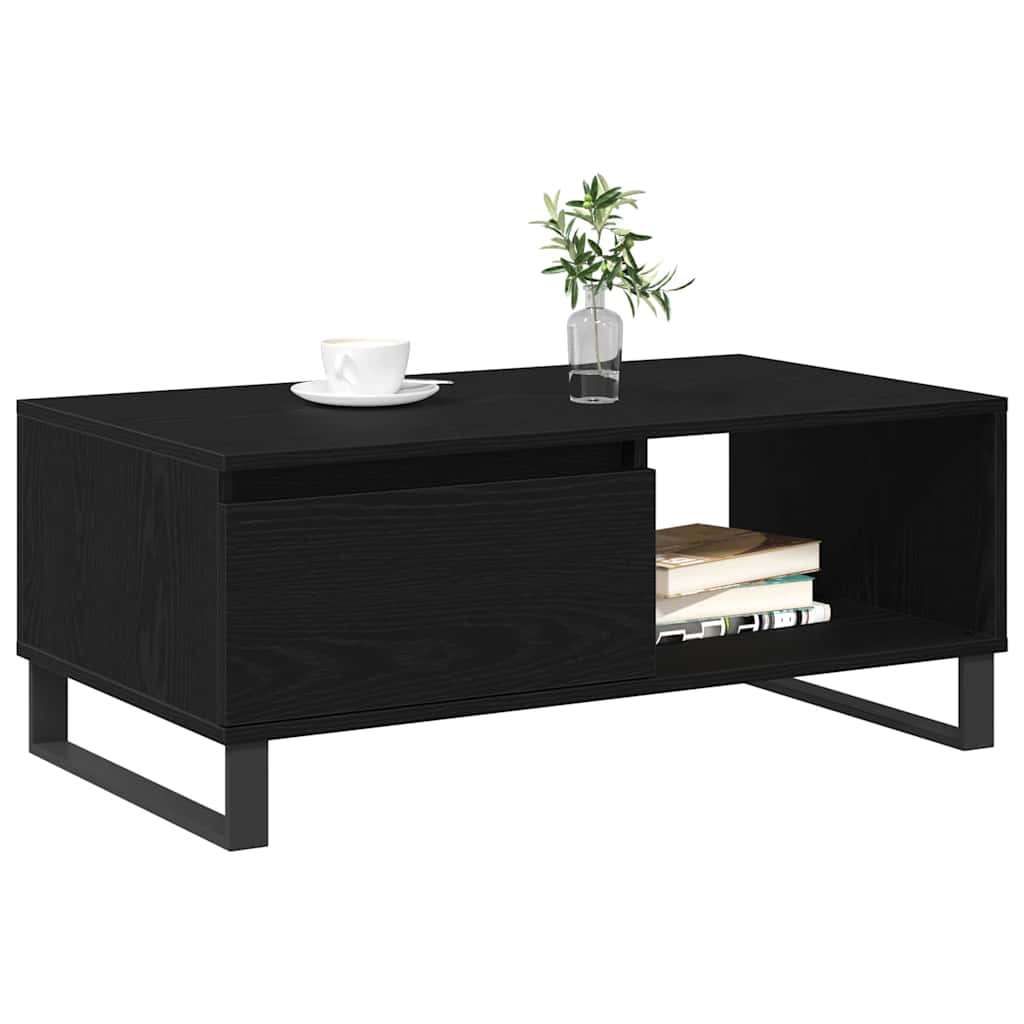 Kaffebord med skuff Svart Eik 90 x 50 x 36,5 cm Konstruert tre