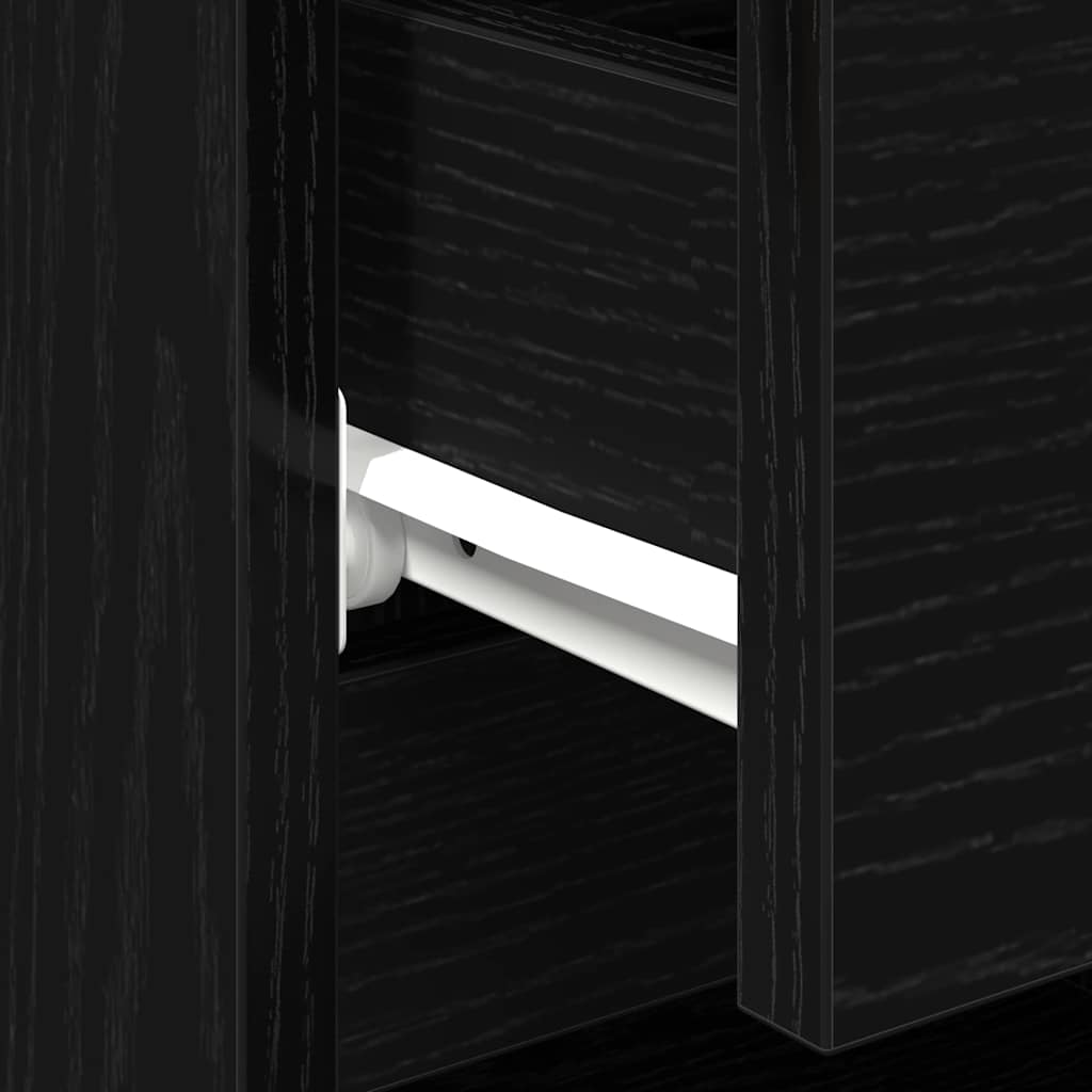 Nattbordskap 2 pcs Svart Eik 40 x 35 x 50 cm Konstruert tre