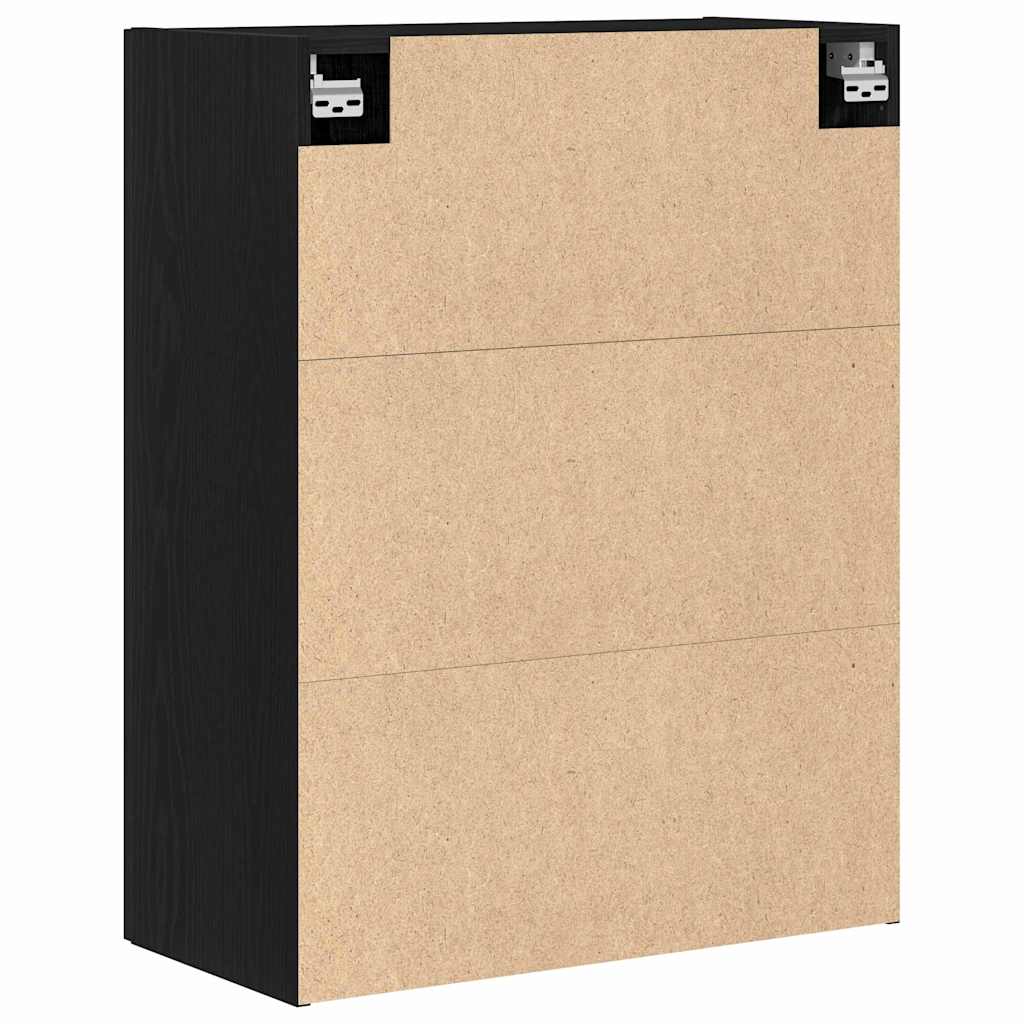 Vegghengt skap Svart Eik 69,5 x 34 x 180 cm Konstruert tre