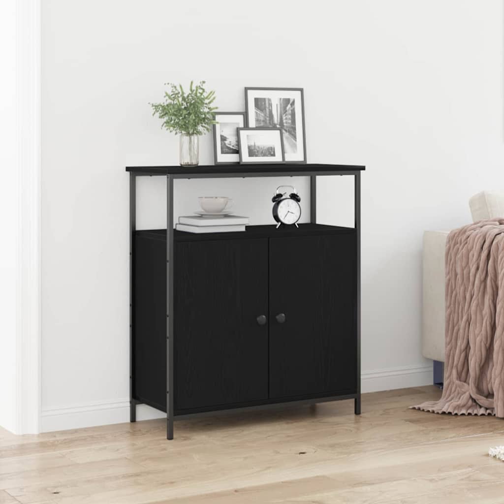 Serviesskap Svart Eik 70 x 30 x 80 cm Konstruert tre