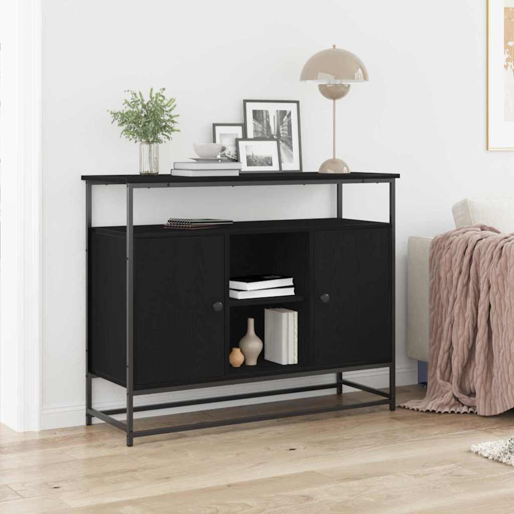 Serviesskap Svart Eik 100 x 35 x 80 cm Konstruert tre