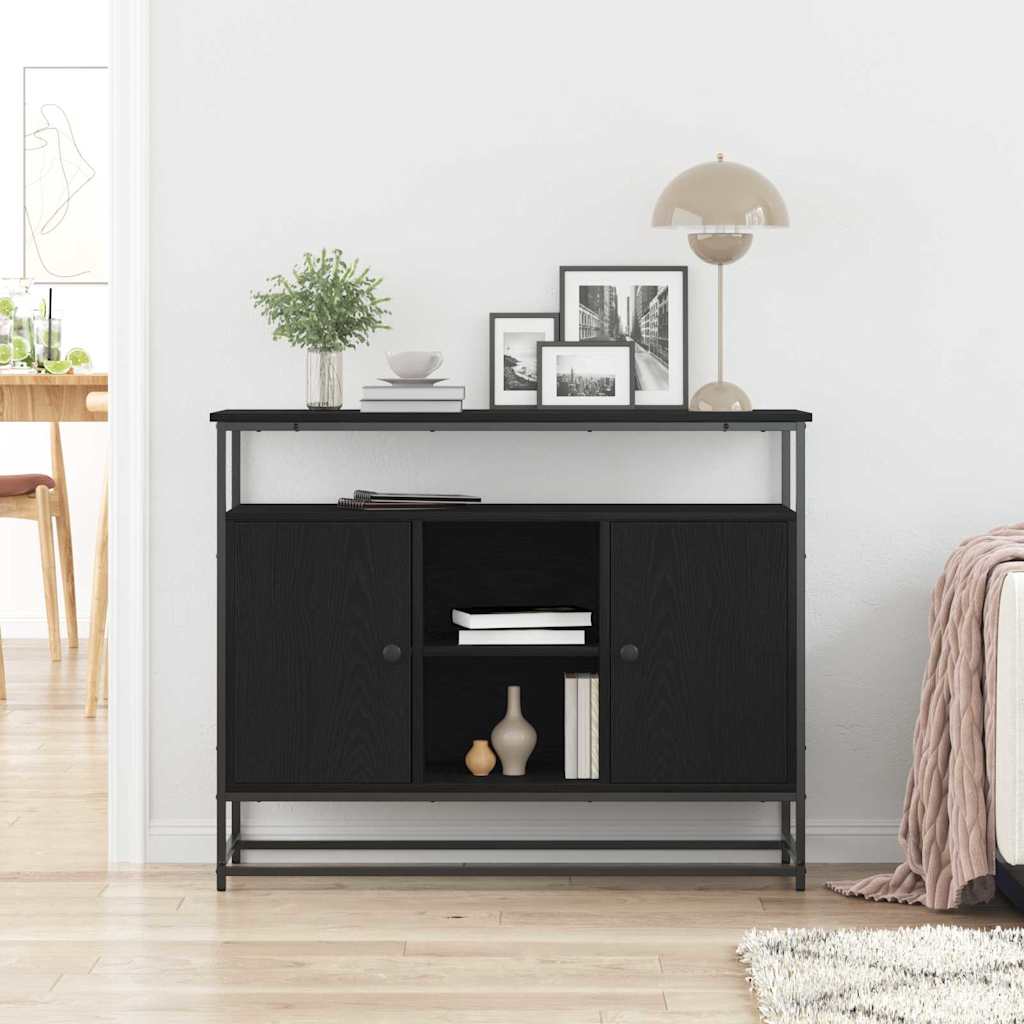 Serviesskap Svart Eik 100 x 35 x 80 cm Konstruert tre