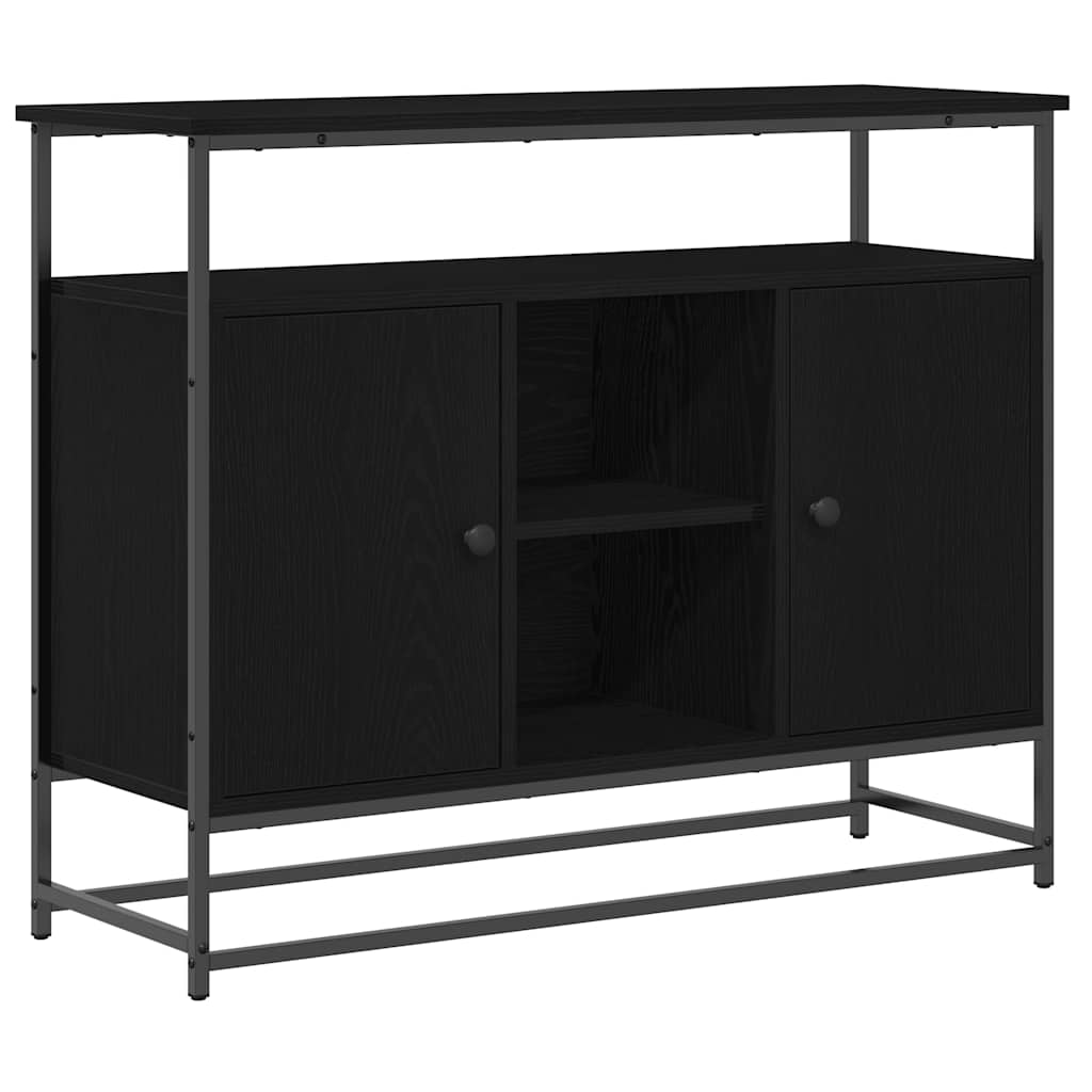 Serviesskap Svart Eik 100 x 35 x 80 cm Konstruert tre