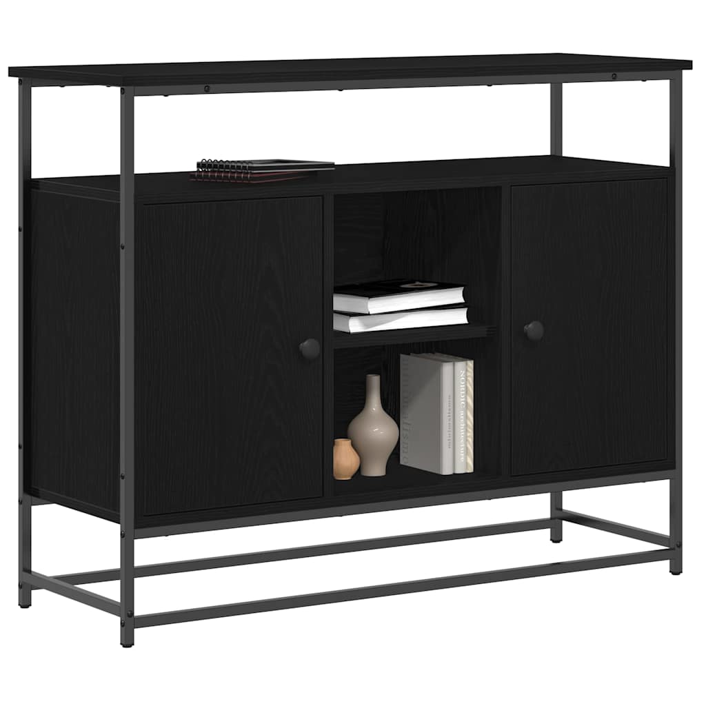 Serviesskap Svart Eik 100 x 35 x 80 cm Konstruert tre
