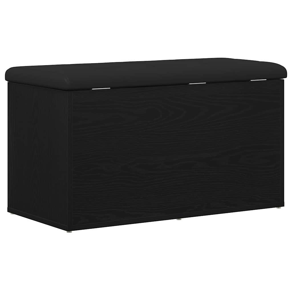 Oppbevaringsbenk Svart Eik 82 x 42 x 45 cm Konstruert tre