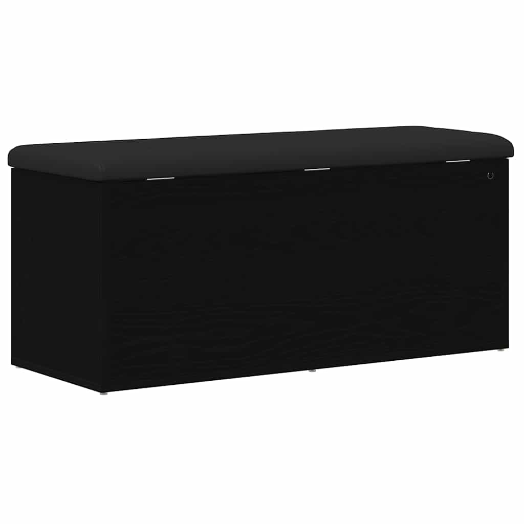 Oppbevaringsbenk Svart eik 102 x 42 x 45 cm Konstruert tre