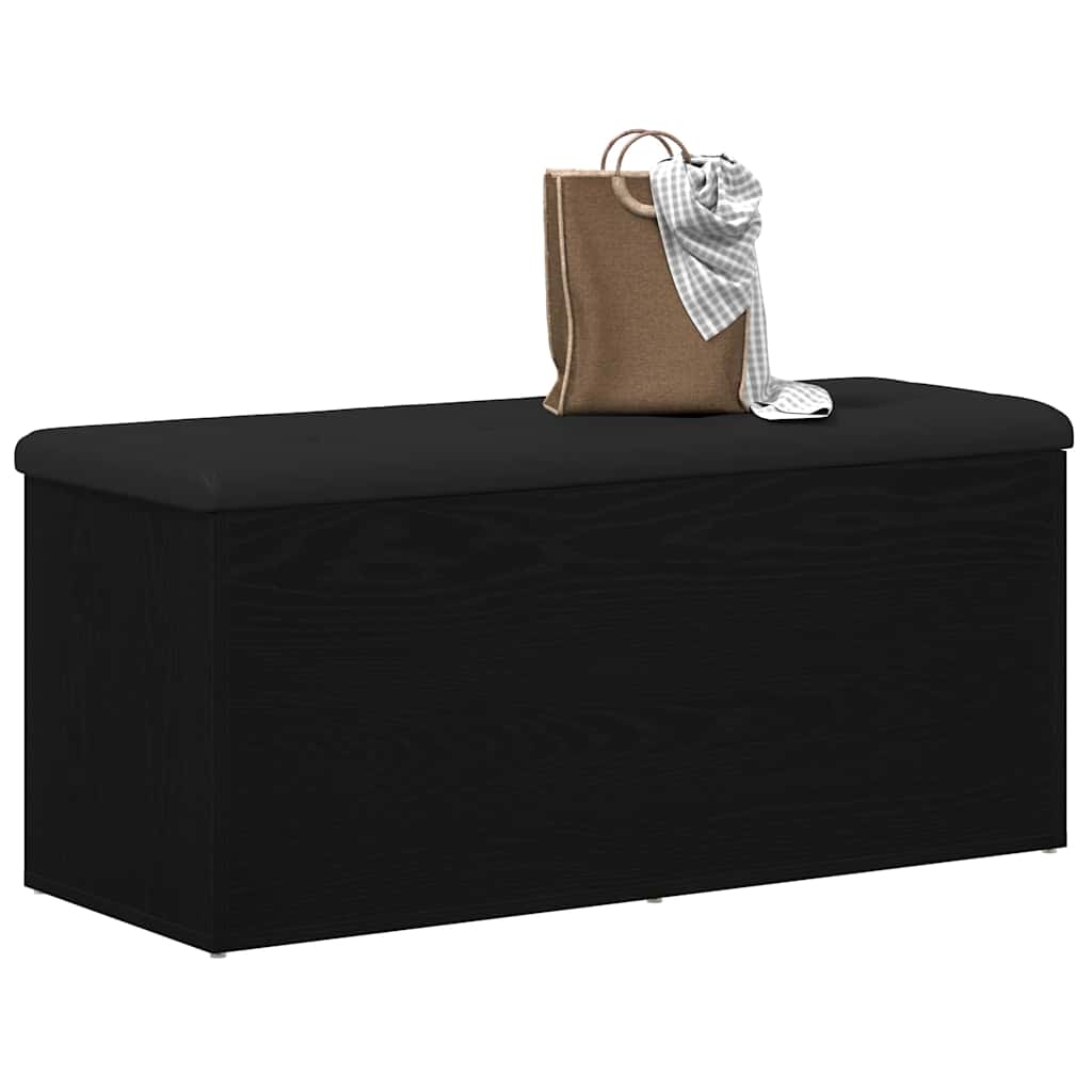 Oppbevaringsbenk Svart eik 102 x 42 x 45 cm Konstruert tre