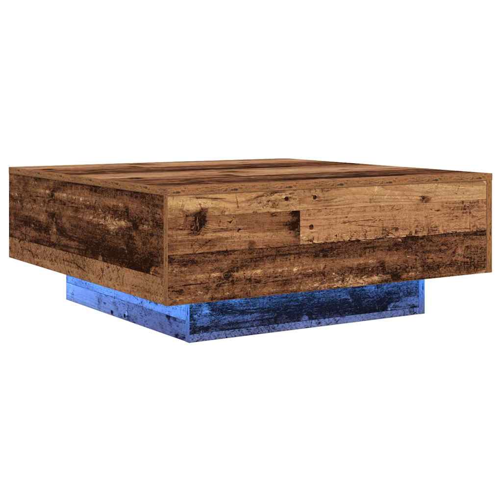 Gammel treverk og blå 80 x 80 x 31 cm Konstruert tre