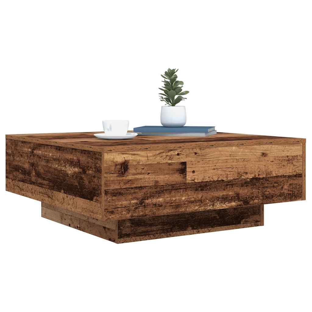 Gammel treverk og blå 80 x 80 x 31 cm Konstruert tre