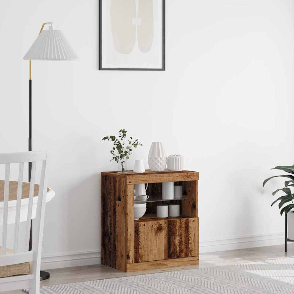 LED sideboard Brun 60,5 x 37 x 67 cm Konstruert tre