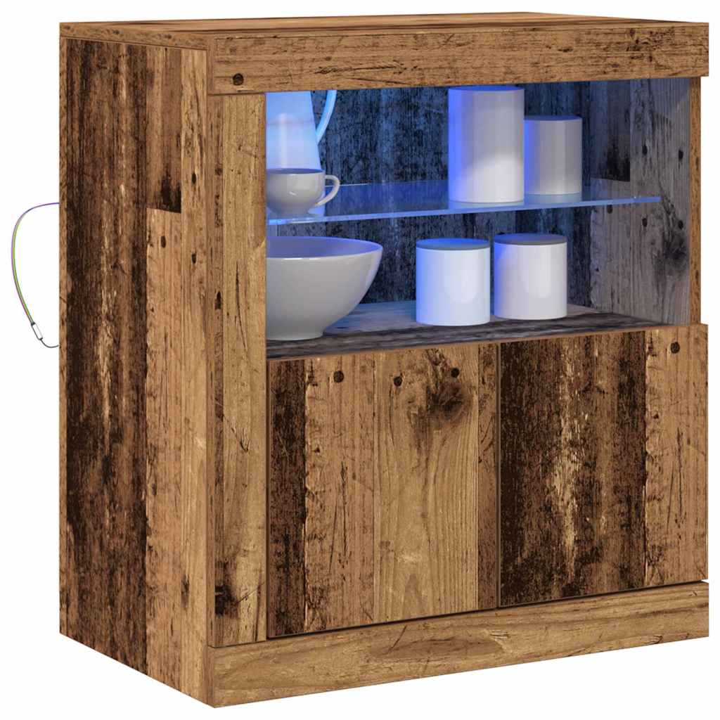 LED sideboard Brun 60,5 x 37 x 67 cm Konstruert tre