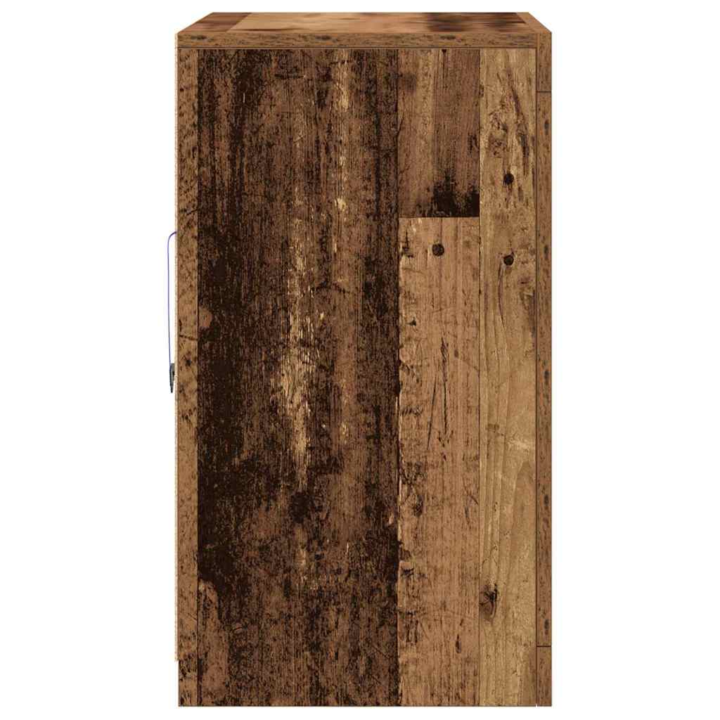 LED sideboard Brun 60,5 x 37 x 67 cm Konstruert tre