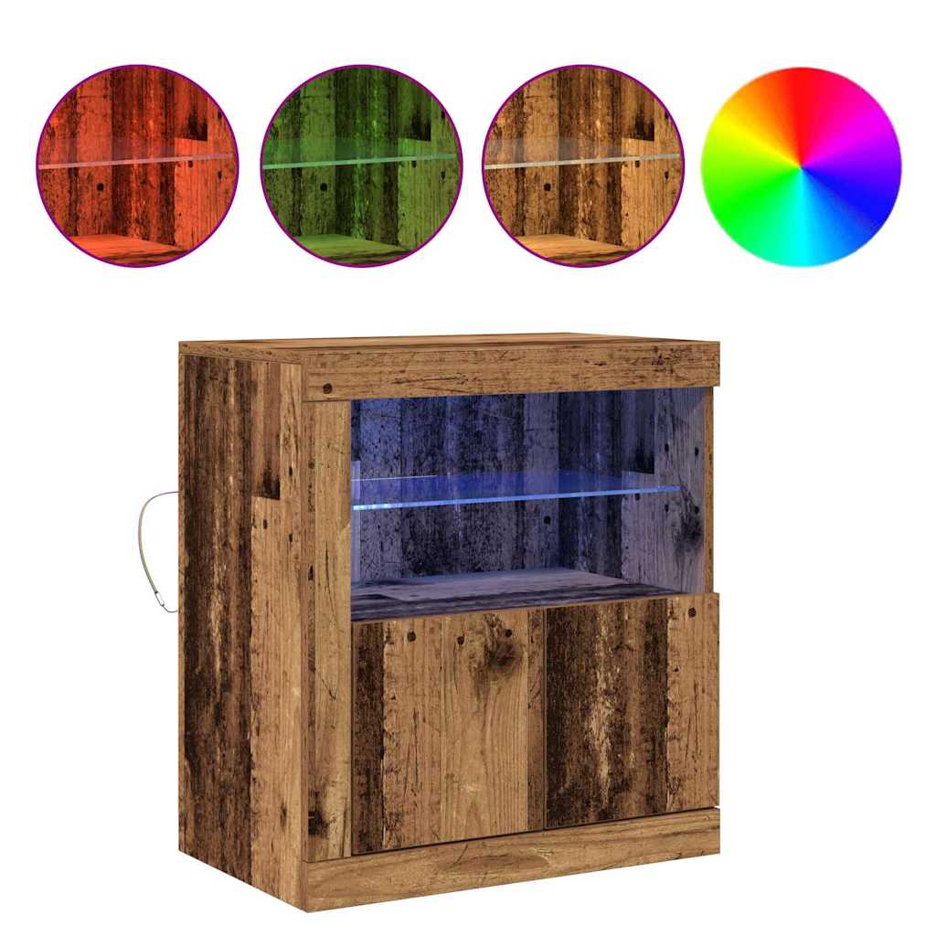 LED sideboard Brun 60,5 x 37 x 67 cm Konstruert tre