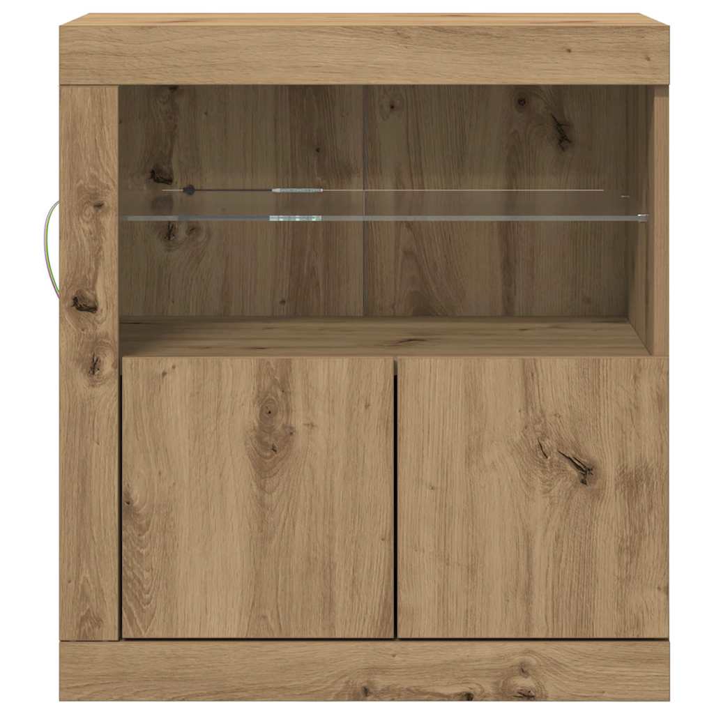 LED sideboard Brun 60,5 x 37 x 67 cm Konstruert tre