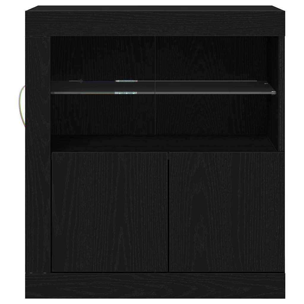 LED sideboard Svart 60,5 x 37 x 67 cm Konstruert tre