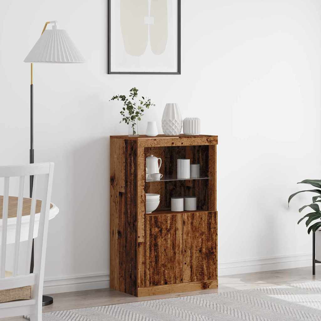 LED sideboard Gammelt tre 60,5 x 37 x 100 cm Konstruert tre