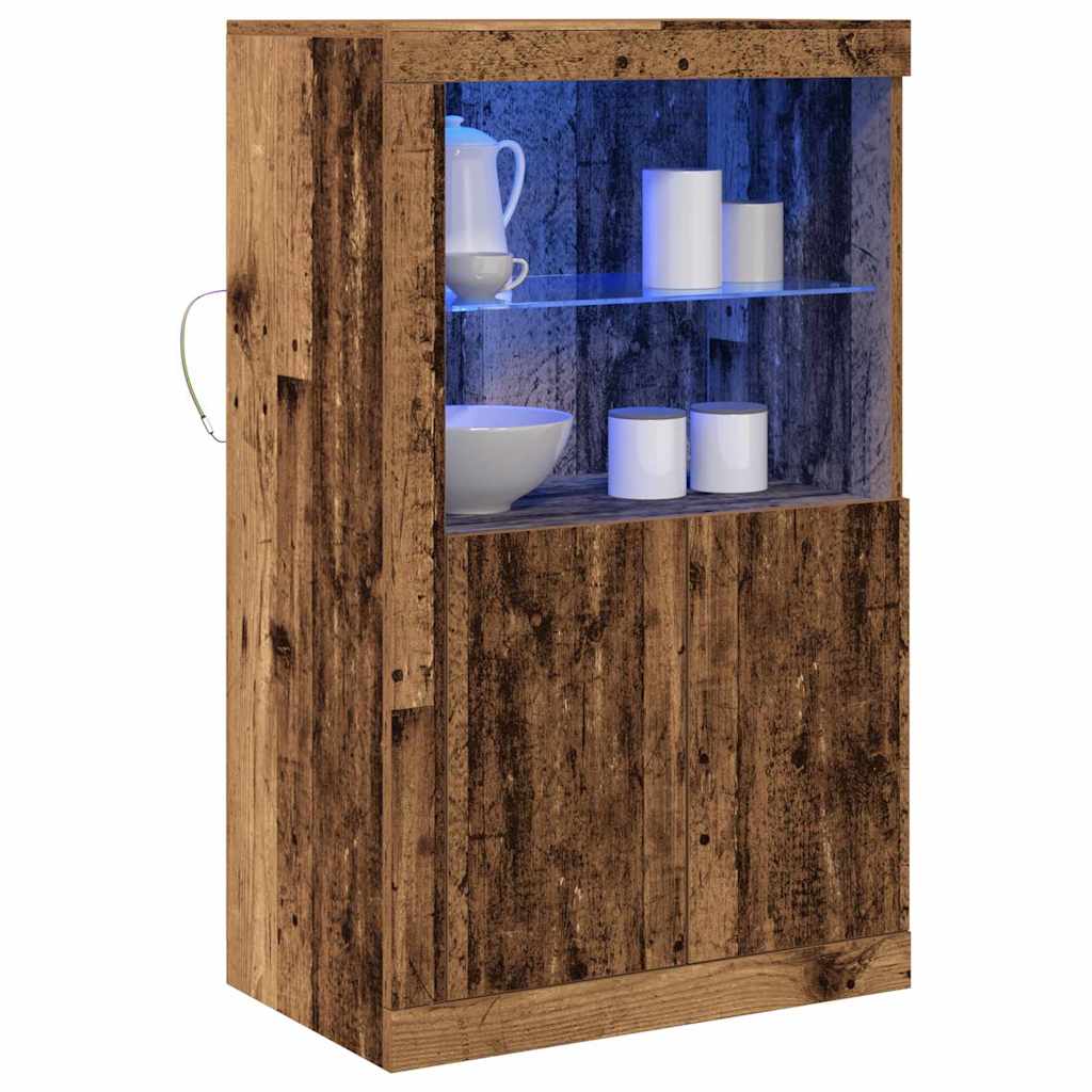 LED sideboard Gammelt tre 60,5 x 37 x 100 cm Konstruert tre