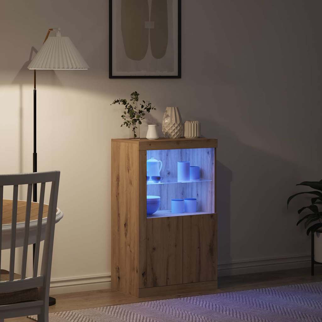 LED sideboard Artisan Eik 60,5 x 37 x 100 cm Konstruert tre