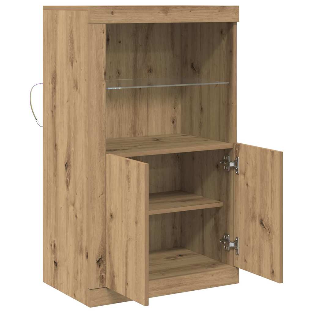 LED sideboard Artisan Eik 60,5 x 37 x 100 cm Konstruert tre