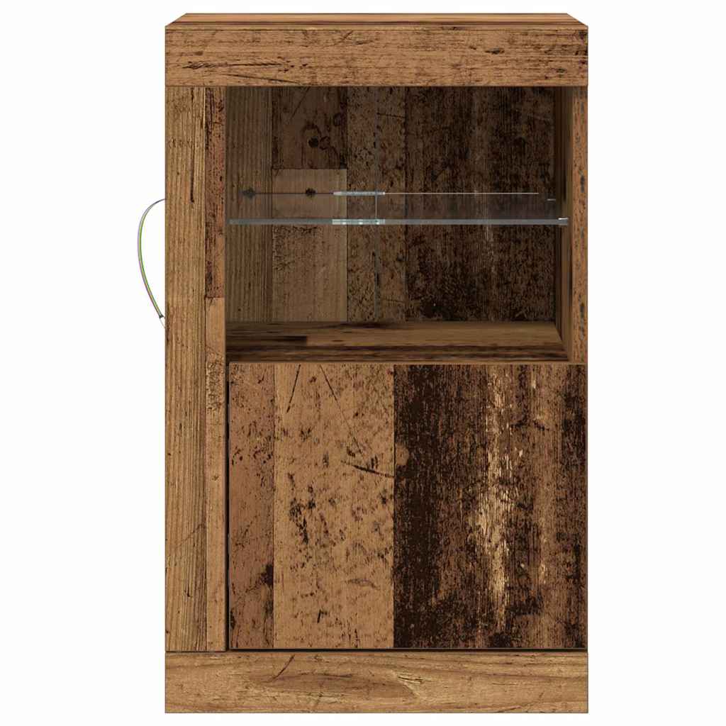 LED sideboard 2 pcs Gammelt tre 41 x 37 x 67 cm Konstruert tre