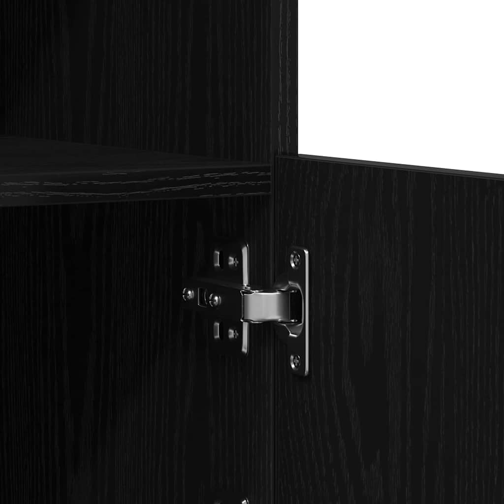 LED sideboard Svart 41 x 37 x 100 cm Konstruert tre