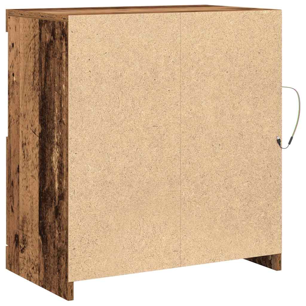 LED sideboard Brun 60,5 x 37 x 67 cm Konstruert tre