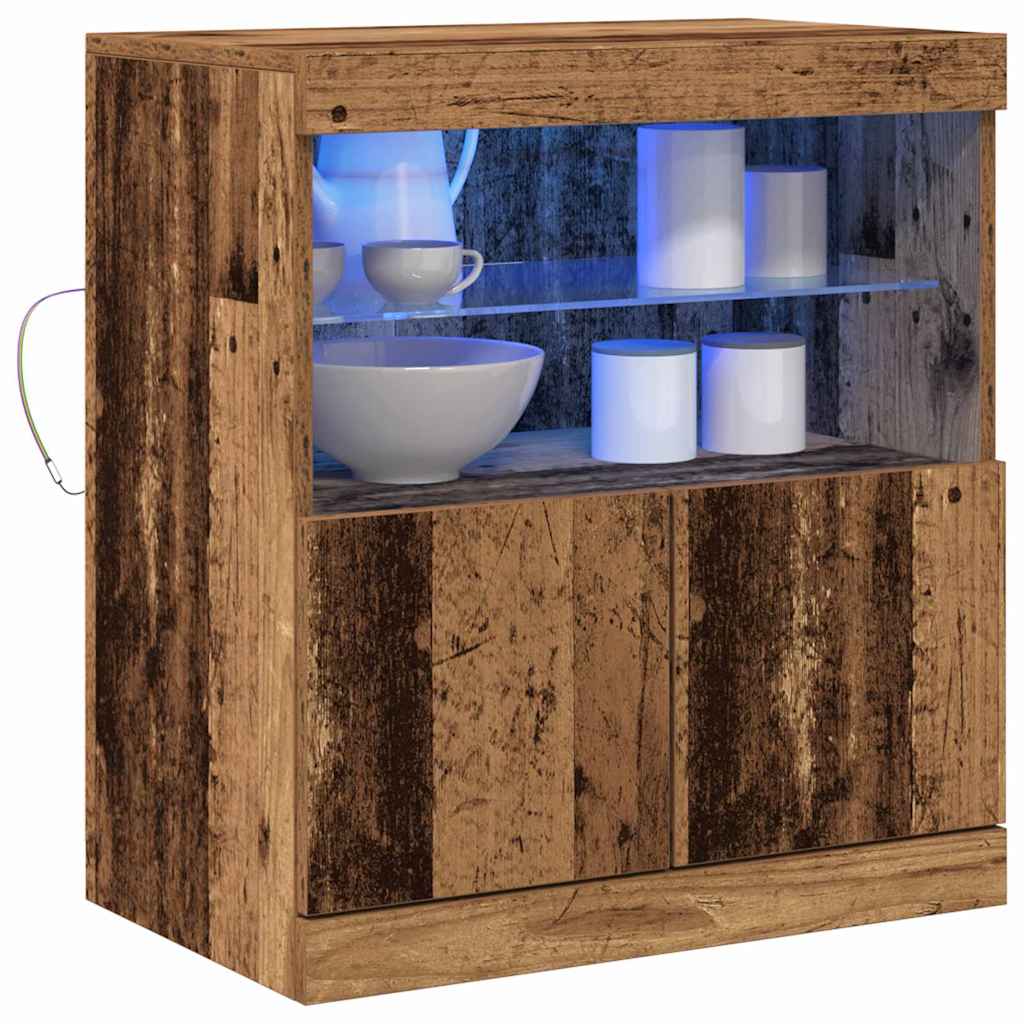 LED sideboard Brun 60,5 x 37 x 67 cm Konstruert tre