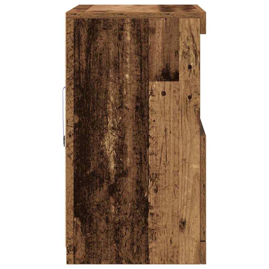 LED sideboard Brun 60,5 x 37 x 67 cm Konstruert tre