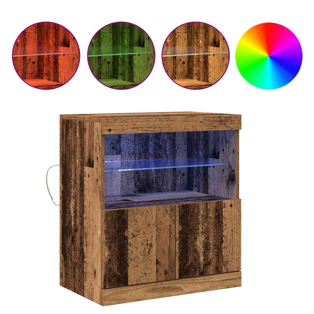 LED sideboard Brun 60,5 x 37 x 67 cm Konstruert tre
