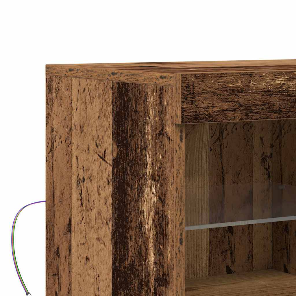 LED sideboard Brun 81 x 37 x 66,5 cm Konstruert tre