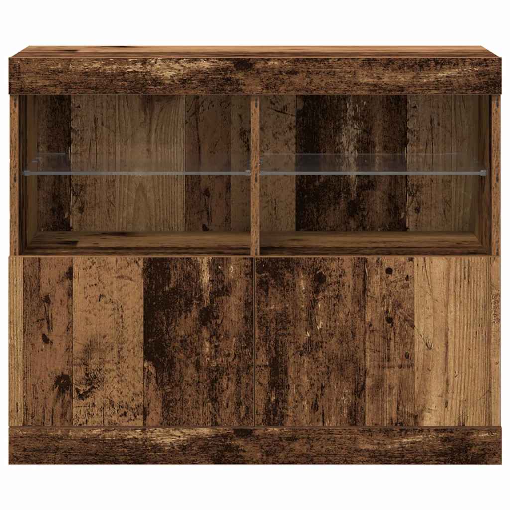 LED sideboard Brun 81 x 37 x 66,5 cm Konstruert tre