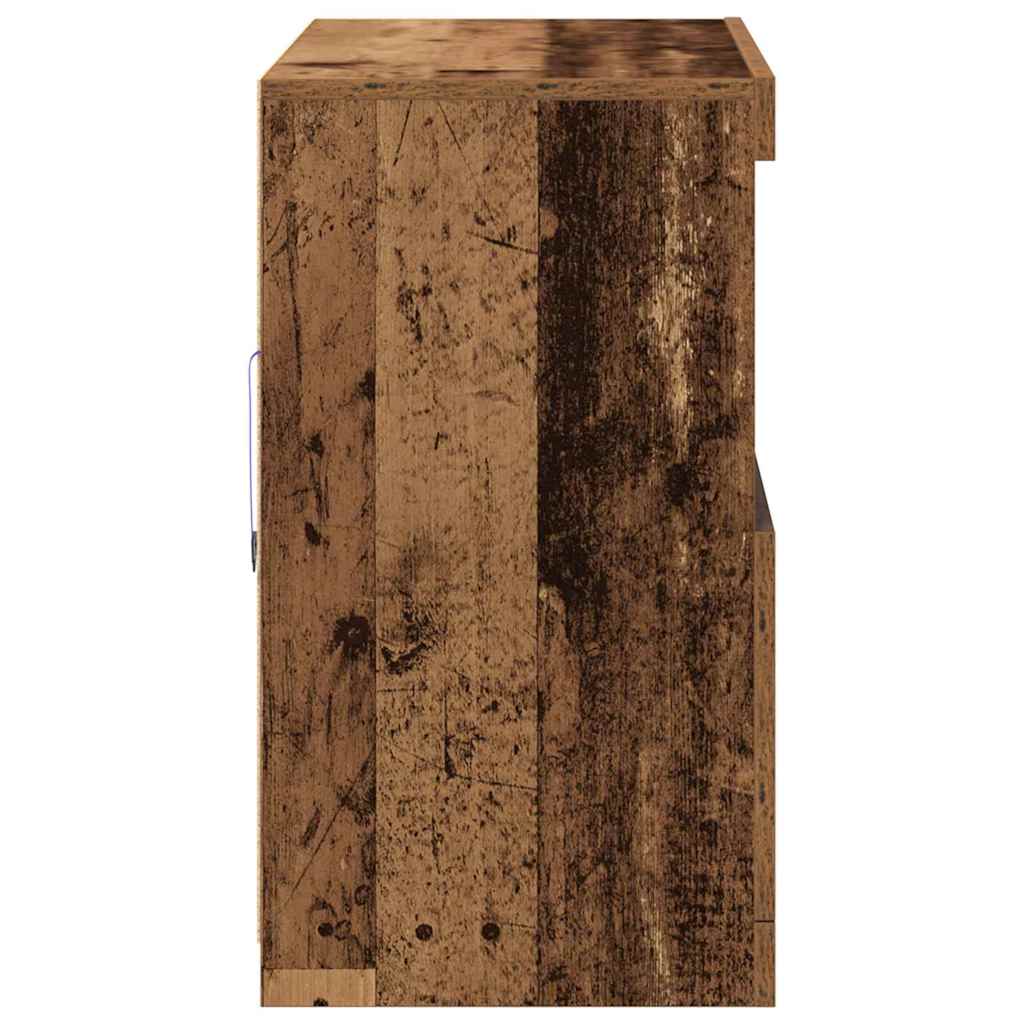 LED sideboard Brun 81 x 37 x 66,5 cm Konstruert tre