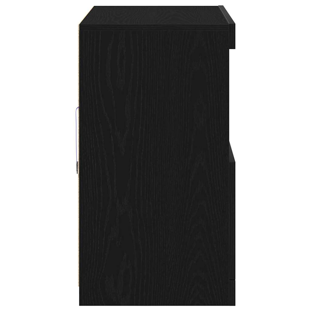 LED sideboard Svart 81 x 37 x 66,5 cm Konstruert tre