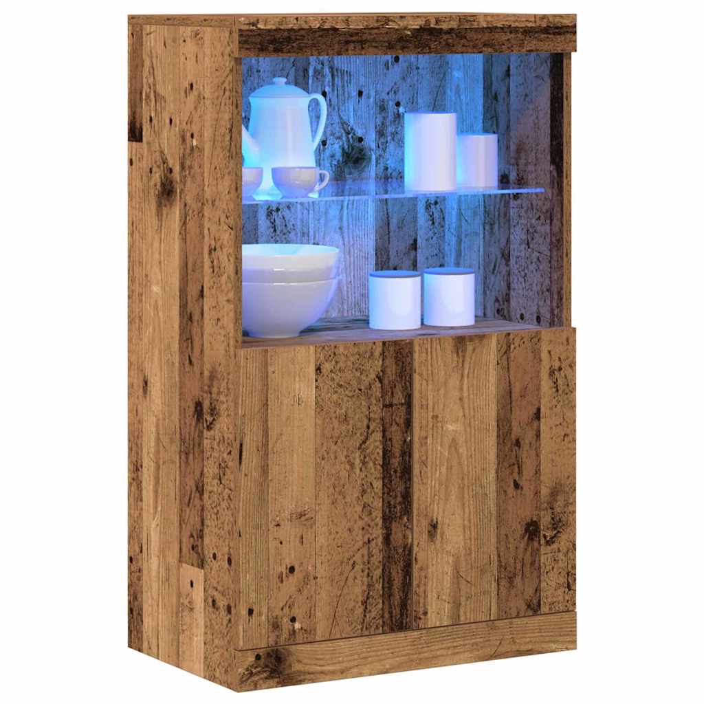 LED sideboard Brun 60 x 37 x 100 cm Konstruert tre