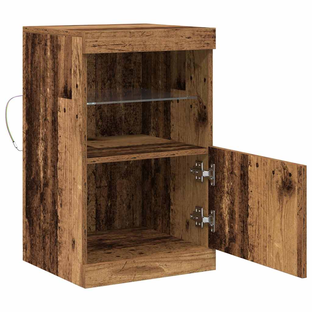 LED sideboard Gammelt tre 41 x 37 x 67 cm Konstruert tre