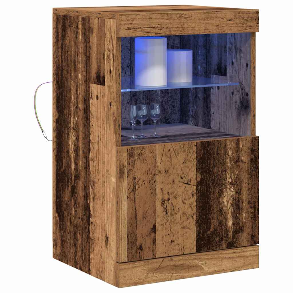 LED sideboard Gammelt tre 41 x 37 x 67 cm Konstruert tre