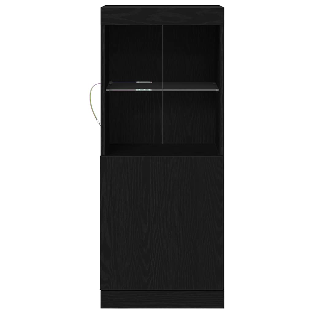 LED sideboard Svart Eik 41 x 37 x 100 cm Konstruert tre