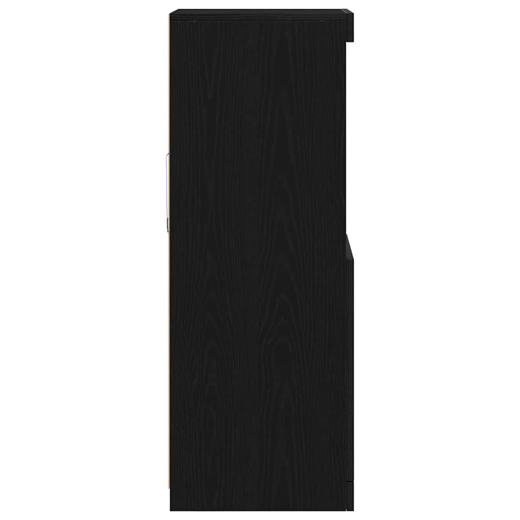 LED sideboard Svart Eik 41 x 37 x 100 cm Konstruert tre