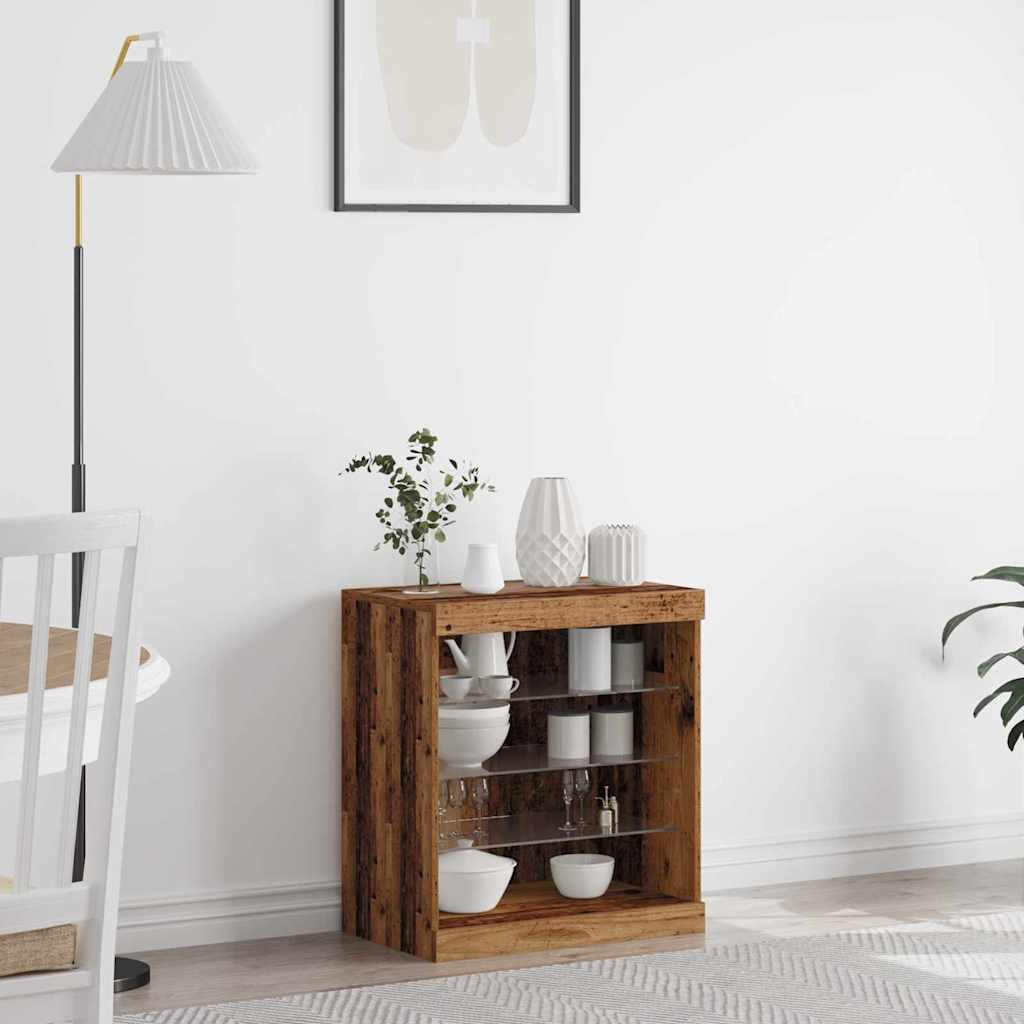 LED sideboard Gammelt tre 60,5 x 37 x 67 cm Konstruert tre