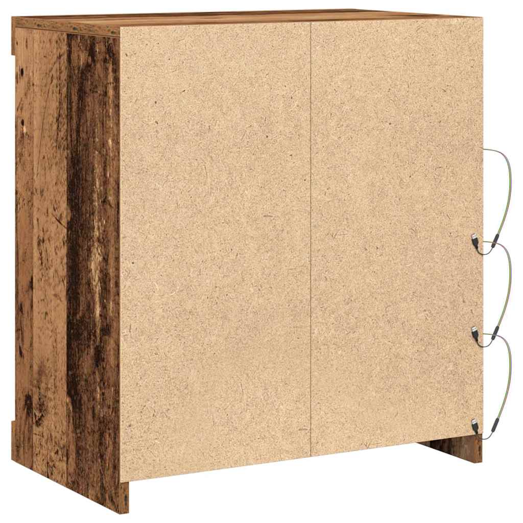 LED sideboard Gammelt tre 60,5 x 37 x 67 cm Konstruert tre