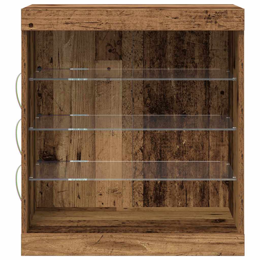 LED sideboard Gammelt tre 60,5 x 37 x 67 cm Konstruert tre